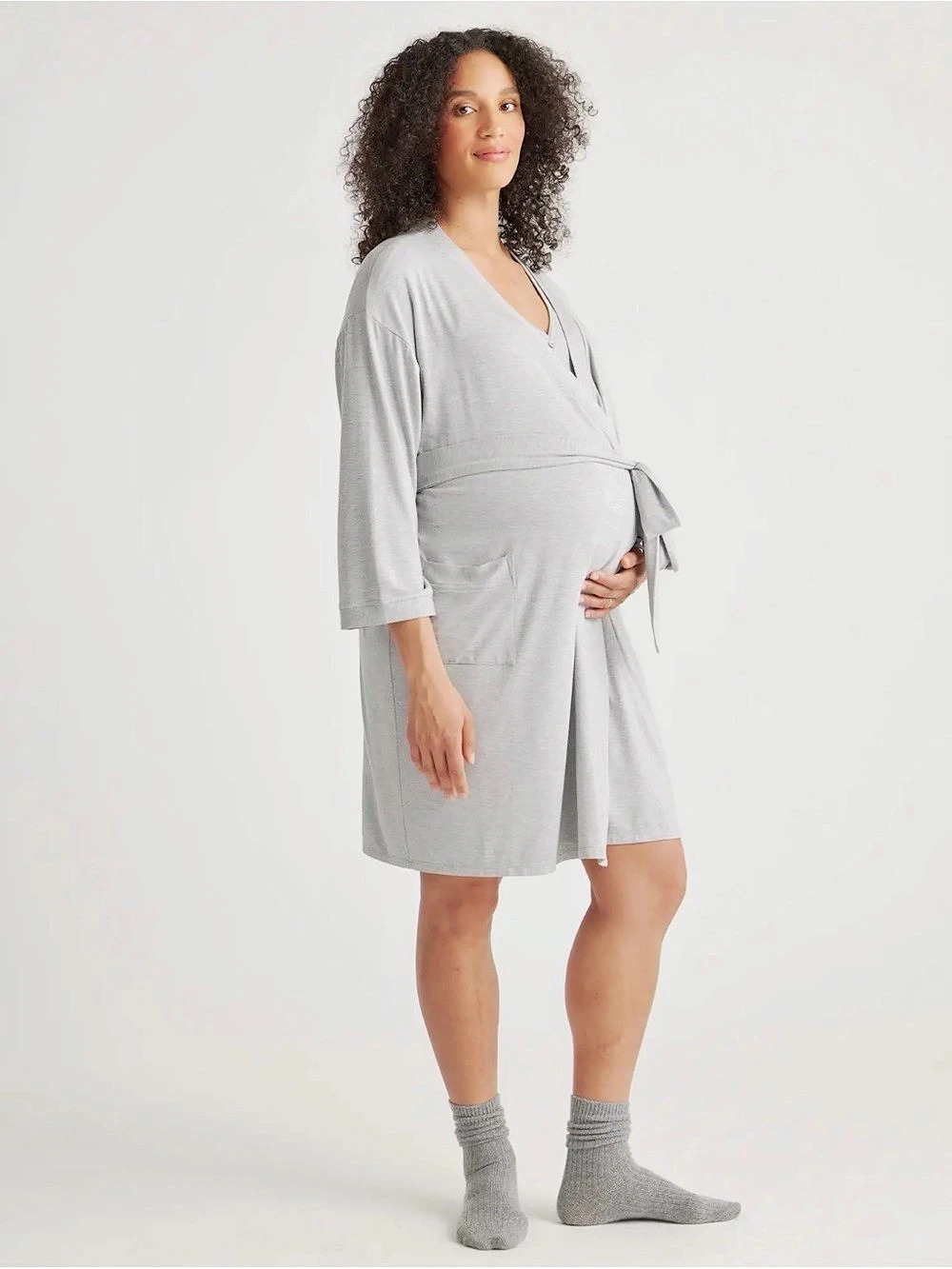 Quince Maternity Hospital Set Gray Small NWT